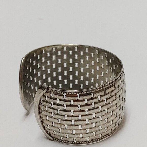 ⭐️3/$30 Vintage Silver Tone Adjustable Cuff Bracelet Silvertone Boho Retro - Picture 4 of 6